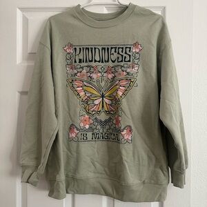 Kindness Is Magical Sage Green Crewneck Sweatshirt EUC